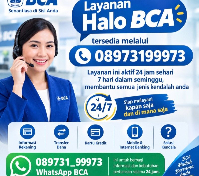 Nomor Whatsapp Halo BCA resmi